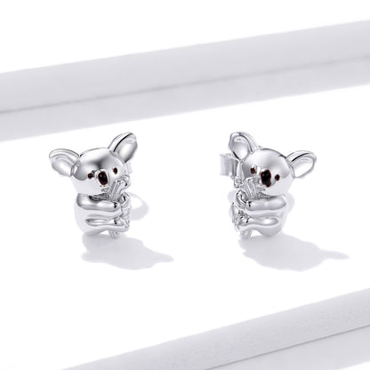 Compact Koala Hoop Earrings