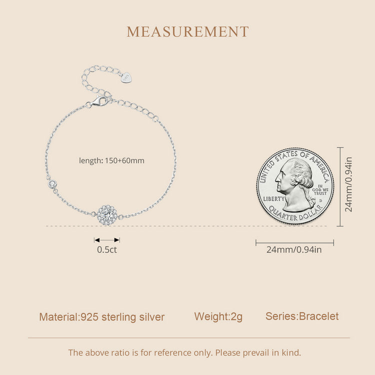 0.ct Minimalist Moissanite Bracelet