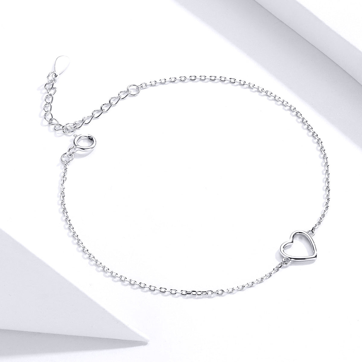 Openwork Heart Sterling Silver Bracelet