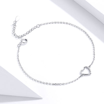 Openwork Heart Sterling Silver Bracelet