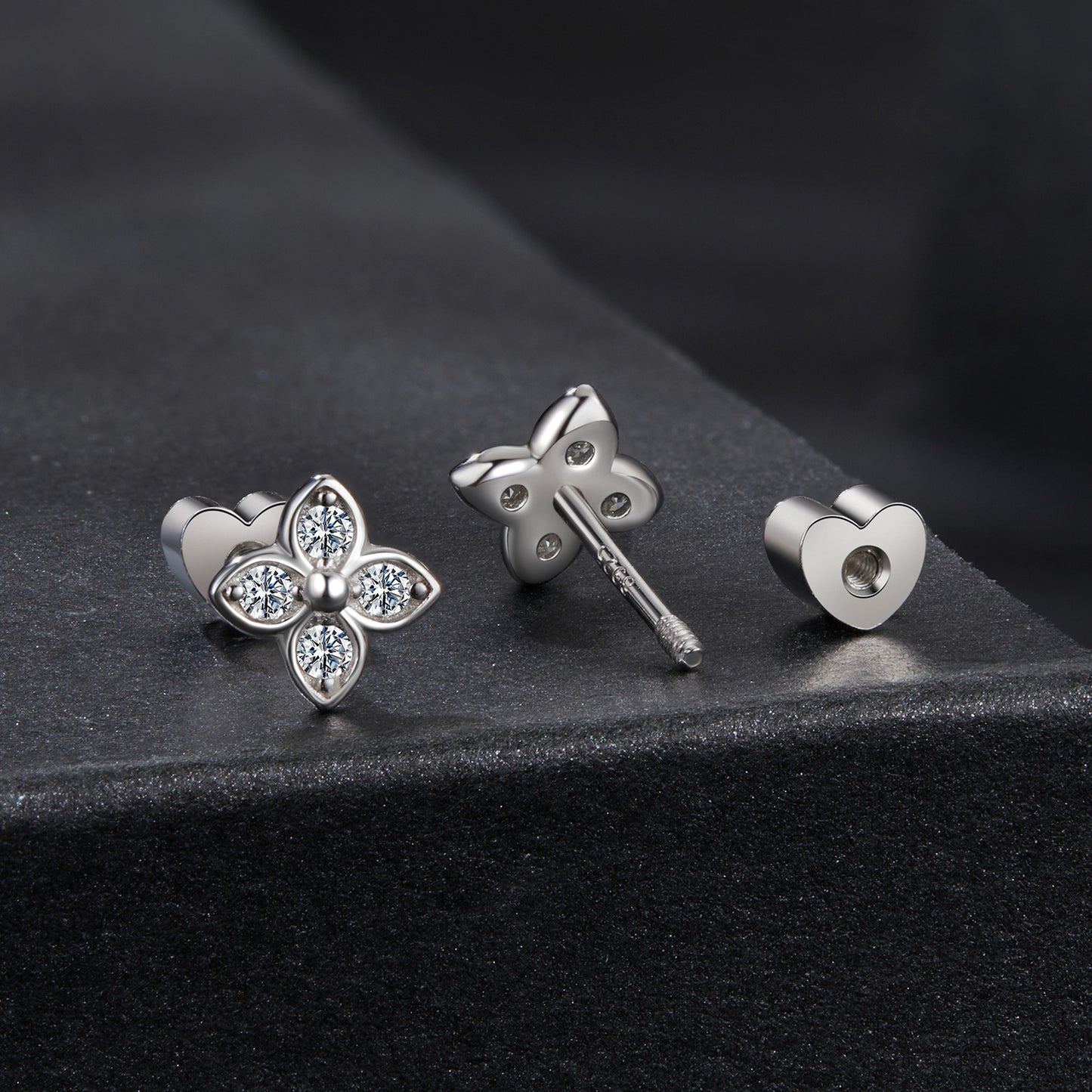 Clover Moissanite Studs