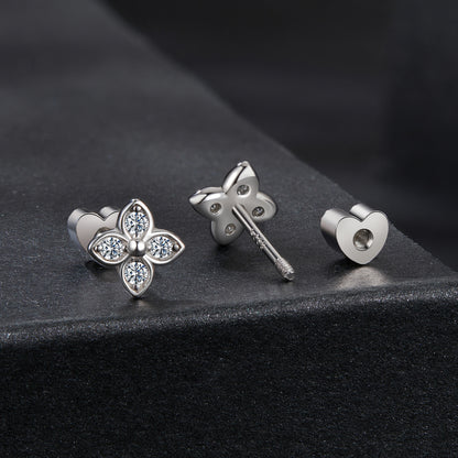 Clover Moissanite Studs