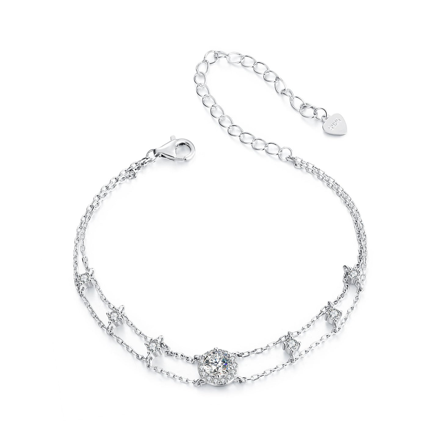 Shimmering Double-Layer Moissanite Bracelet