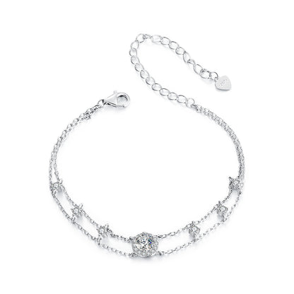 Shimmering Double-Layer Moissanite Bracelet