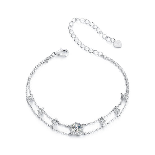 Shimmering Double-Layer Moissanite Bracelet