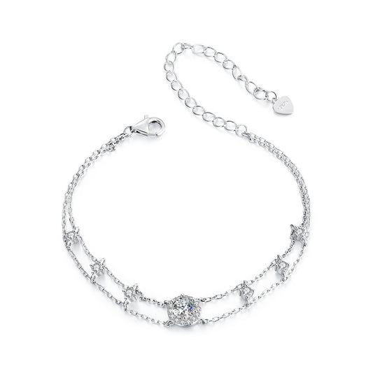 Shimmering Double-Layer Moissanite Bracelet