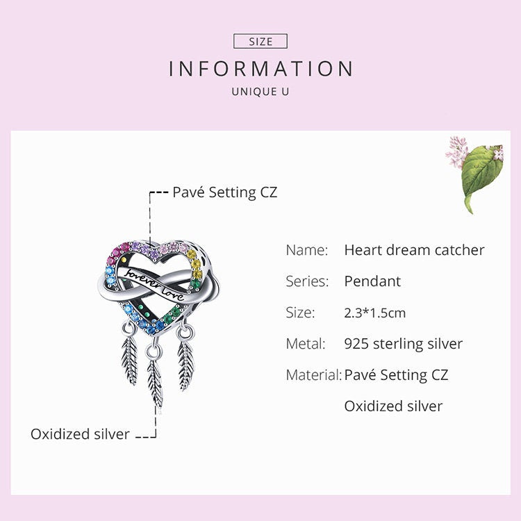 Heart Dream Catcher Charm