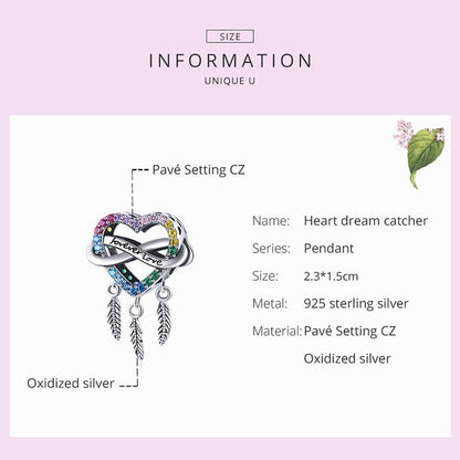 Heart Dream Catcher Charm