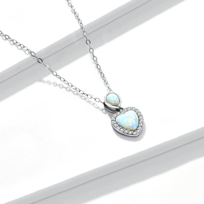 Opalized Heart Pendant Necklace