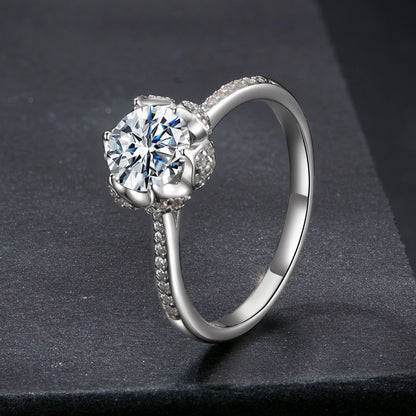 1CT Floral Moissanite Wedding Ring