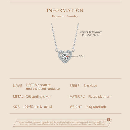 0.5ct Heart-Shaped Moissanite Necklace