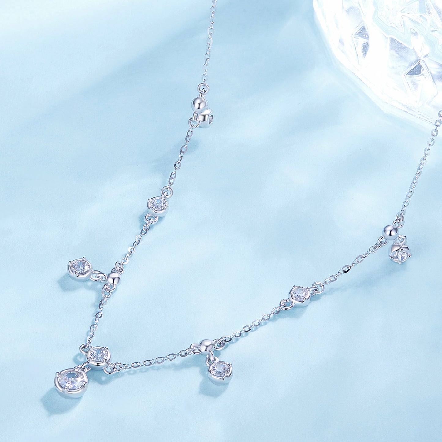 Shimmering Collarbone Fringe Necklace