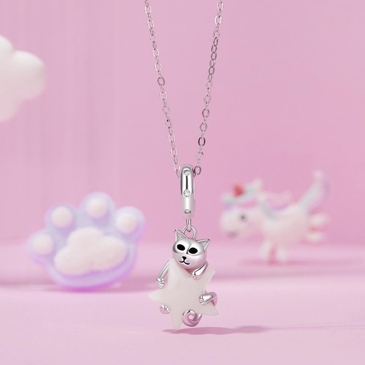 Cute Cat Star Pendant Charm