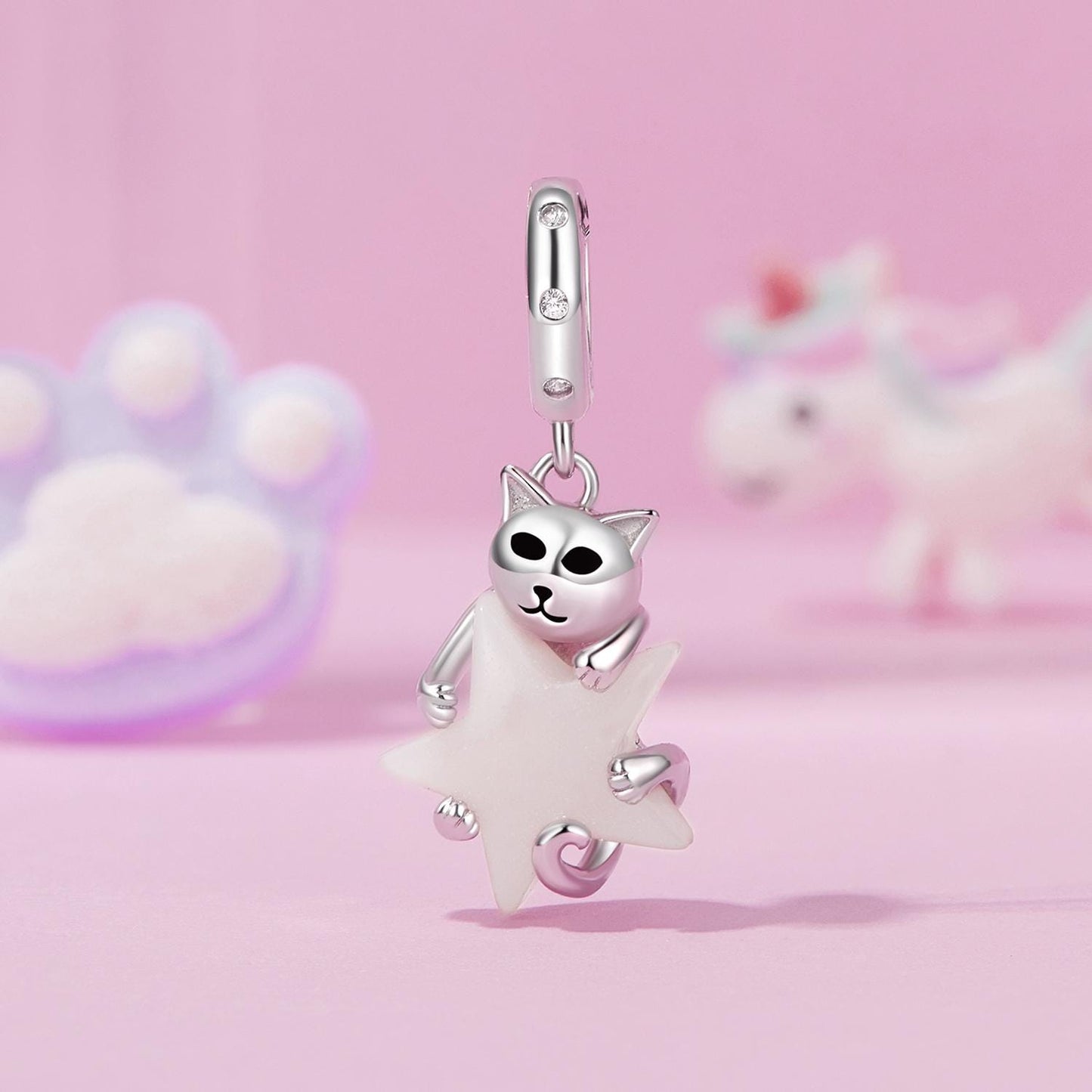 Cute Cat Star Pendant Charm