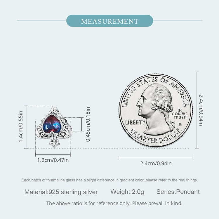 Heart-shaped Spade Bead Charm