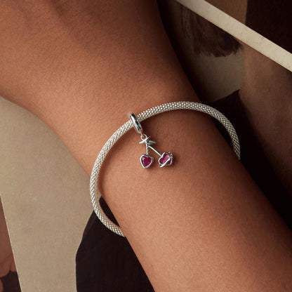 Heart Cherry Pendant Charm