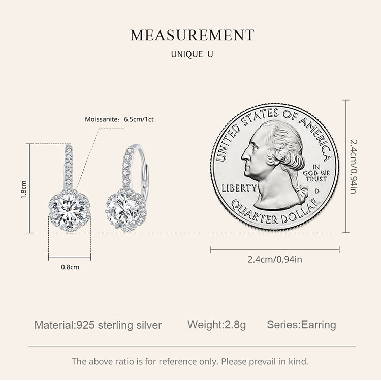 1ct Moissanite Spring Earring
