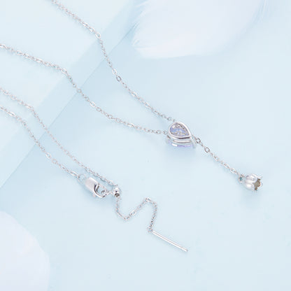 Purple Zircon Lily of the Valley Necklace