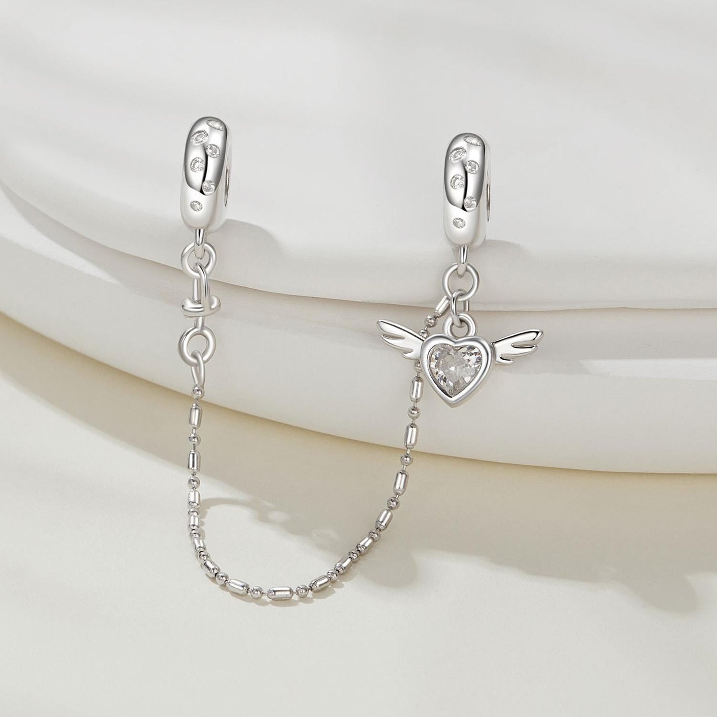 Heart Wing Safety Chain Charm