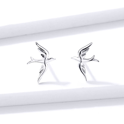 Spring Swallow Hoop Earrings
