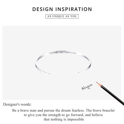 Forward Motion Silver Bangle