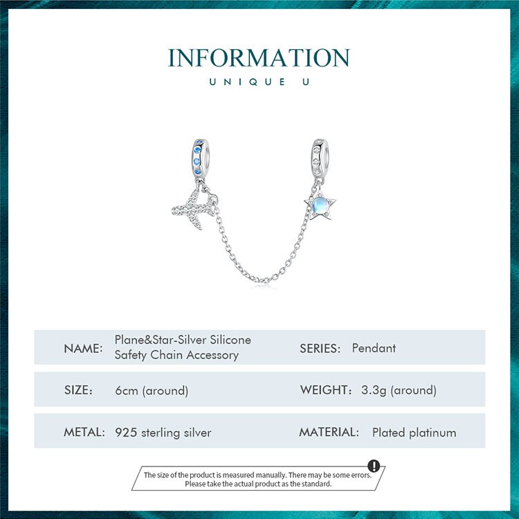 Plane & Star Safety Chain Charm