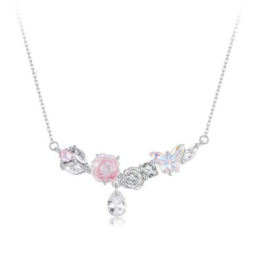 Dream Butterfly Floral Necklace