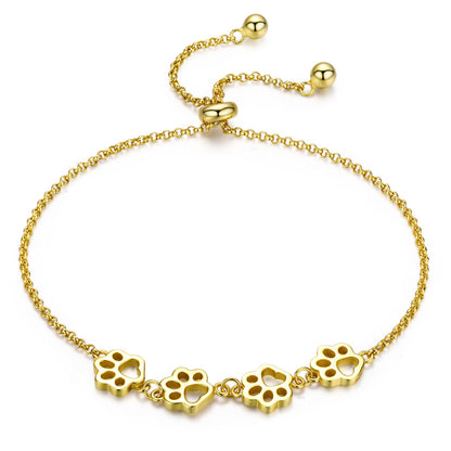 Compact Paw Print Bracelet