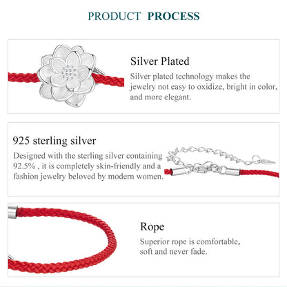 Lotus Red Cord Bracele