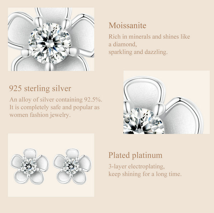 Cherry Blossom 0.1ct Moissanite Studs