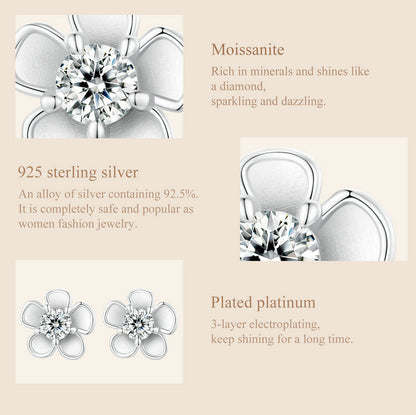 Cherry Blossom 0.1ct Moissanite Studs