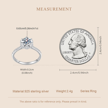 1CT Floral Moissanite Wedding Ring