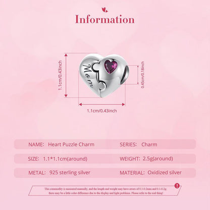 Heart Puzzle Charm