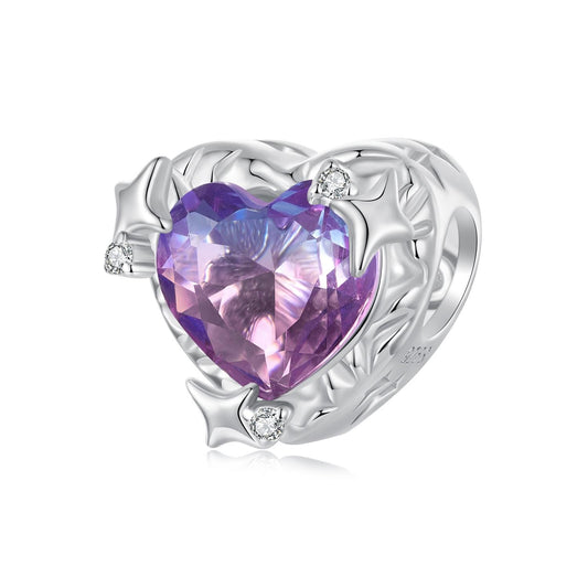 Gradient Purple-pink Heart Charm