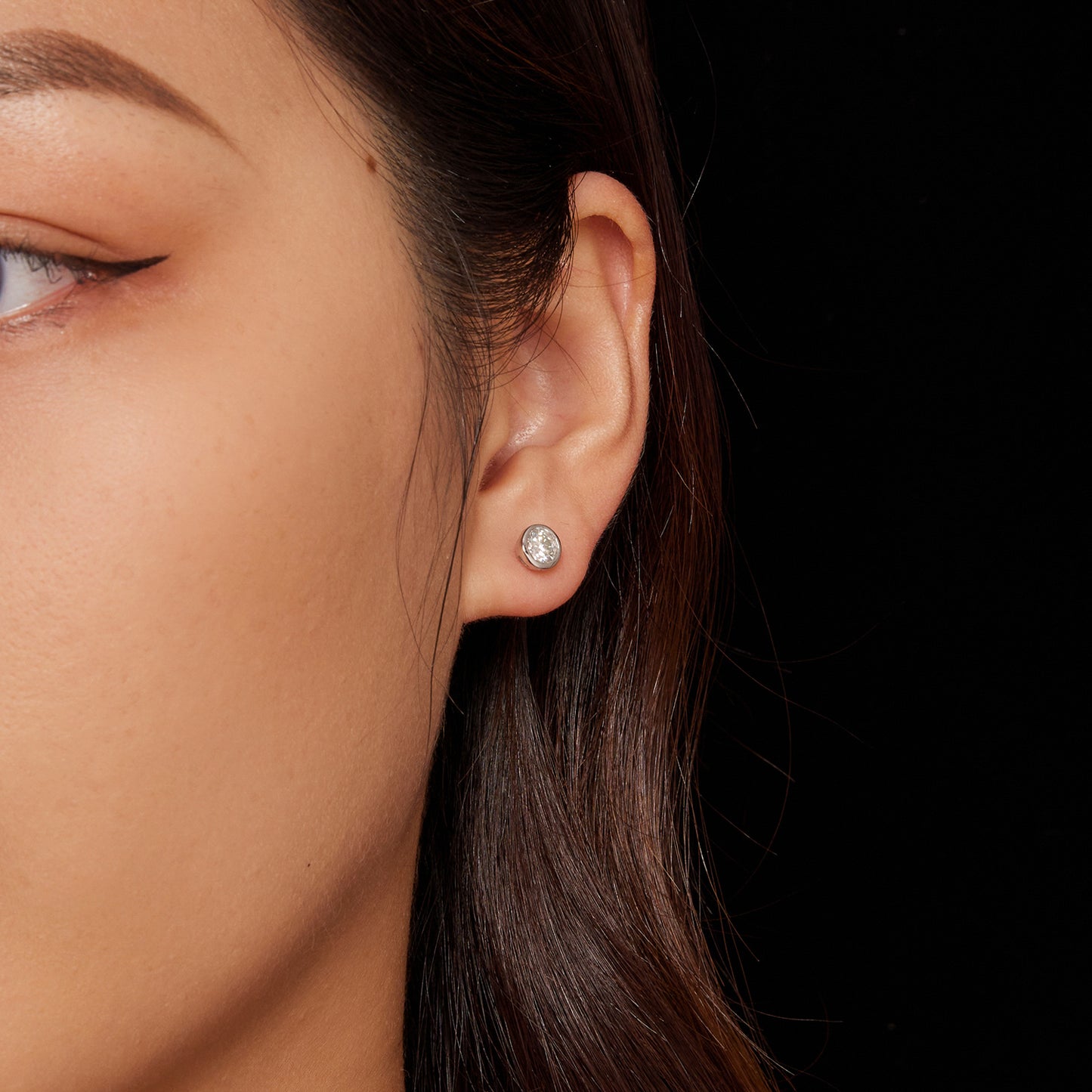 Bezel-Set Moissanite Studs