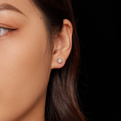 Bezel-Set Moissanite Studs