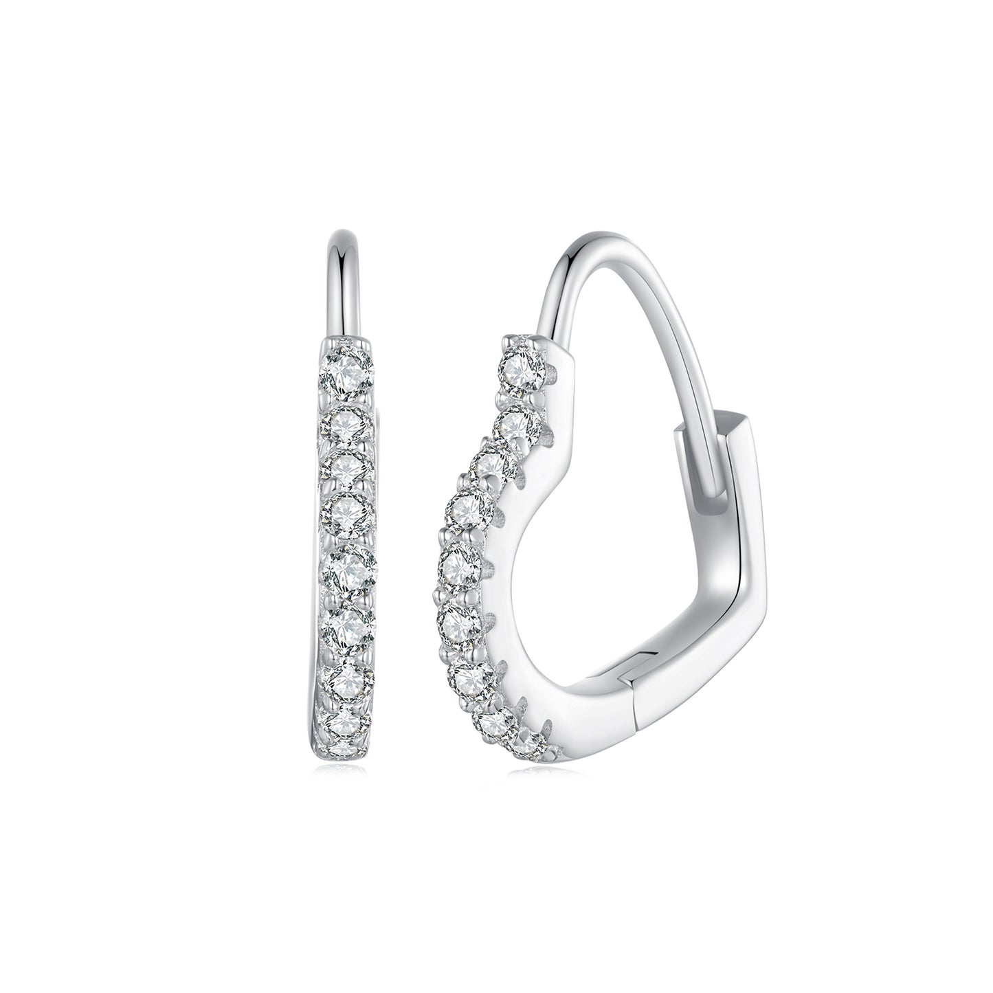 Heart-Shaped Moissanite Ear Climbers