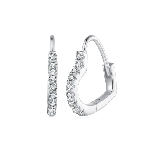 Heart-Shaped Moissanite Ear Climbers