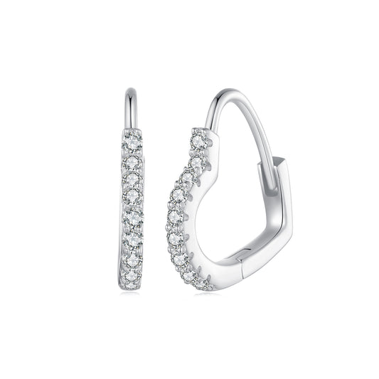 Heart-Shaped Moissanite Ear Climbers
