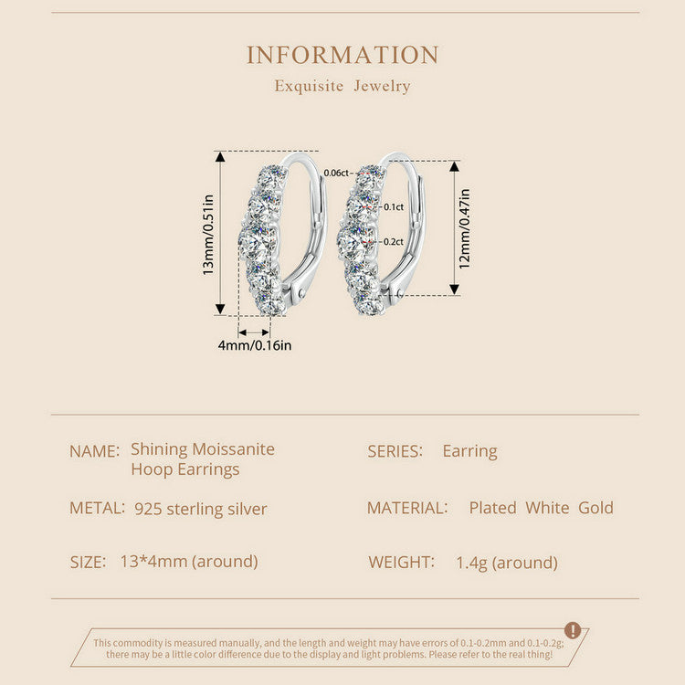 Sparkling Moissanite Spring Ear Climbers