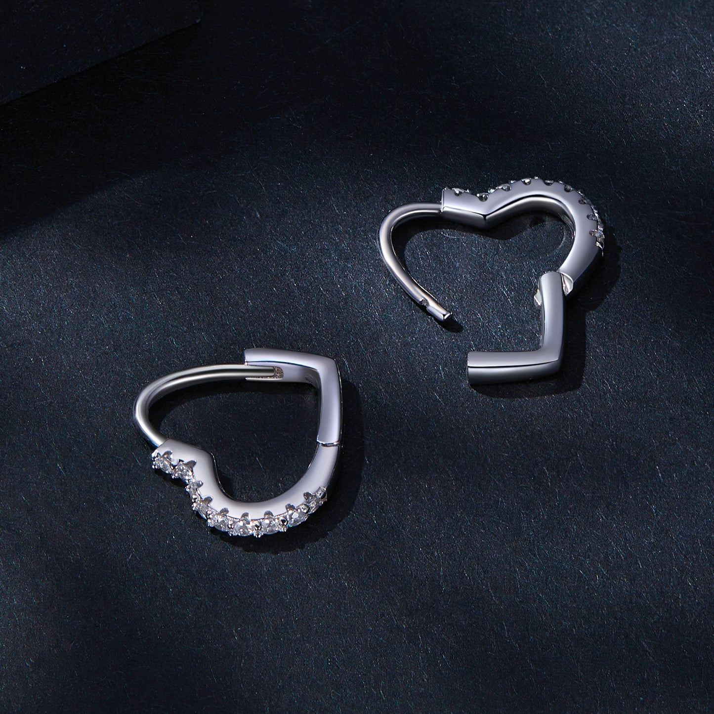 Heart-Shaped Moissanite Ear Climbers