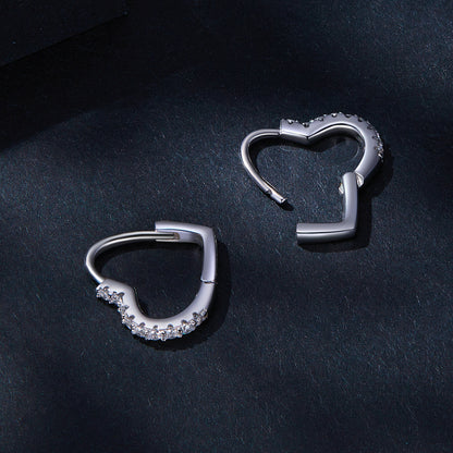 Heart-Shaped Moissanite Ear Climbers