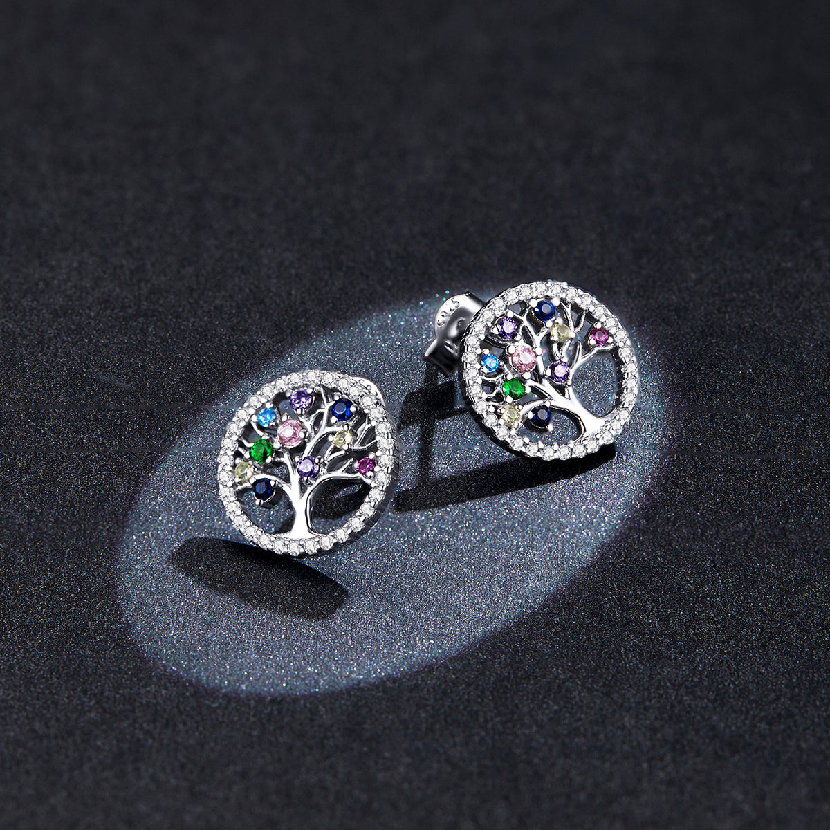 Rainbow Tree Stud Earrings