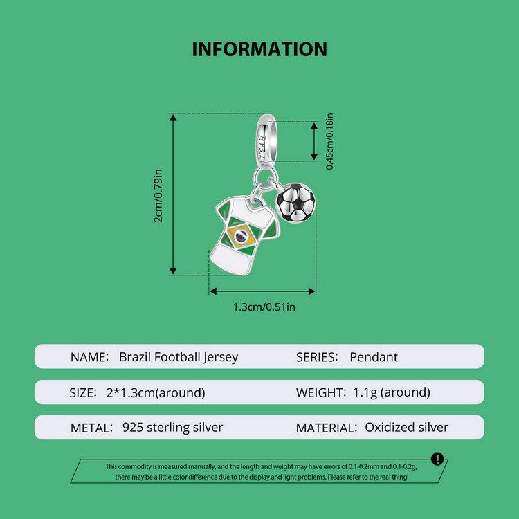 Brazil Football Jersey Charm