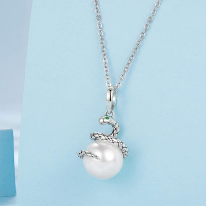 Snake Pearl Pendant Charm