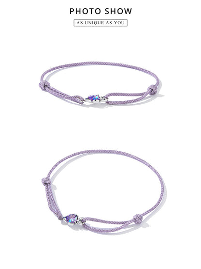 Playful Fish Purple Woven Bracelet