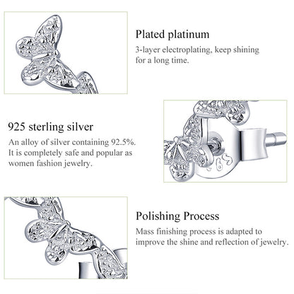 Flying Butterfly Hoop Earrings
