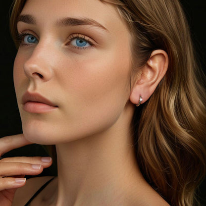 Diamond-Pattern Moissanite Ear Climbers