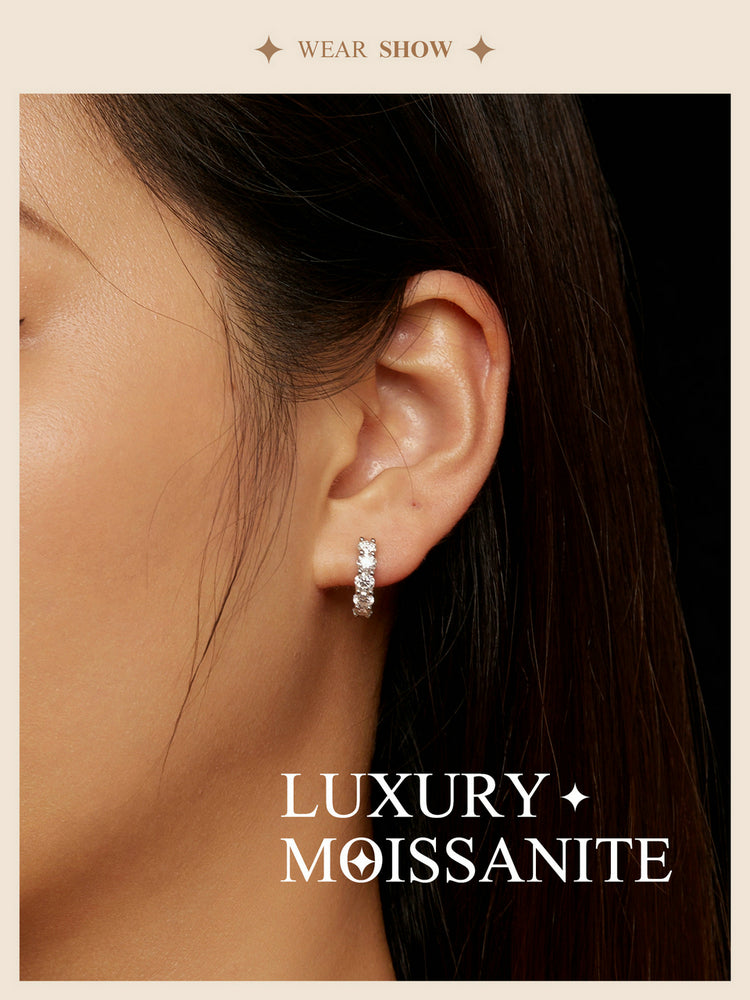 Half-Hoop Moissanite Ear Climbers