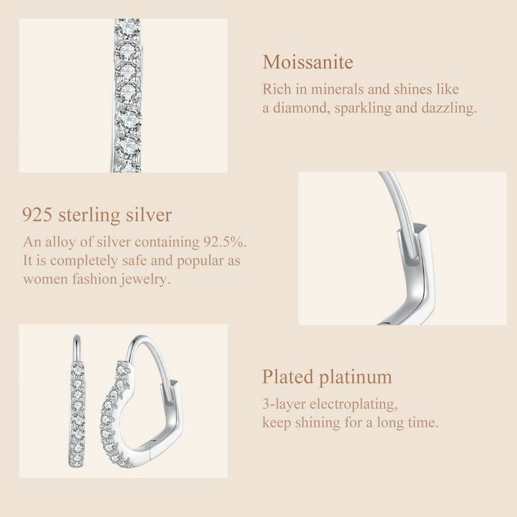 Heart-Shaped Moissanite Ear Climbers